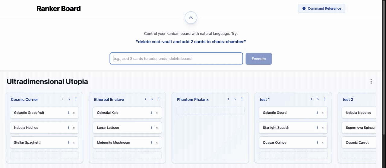 Natural Language Kanban Commands