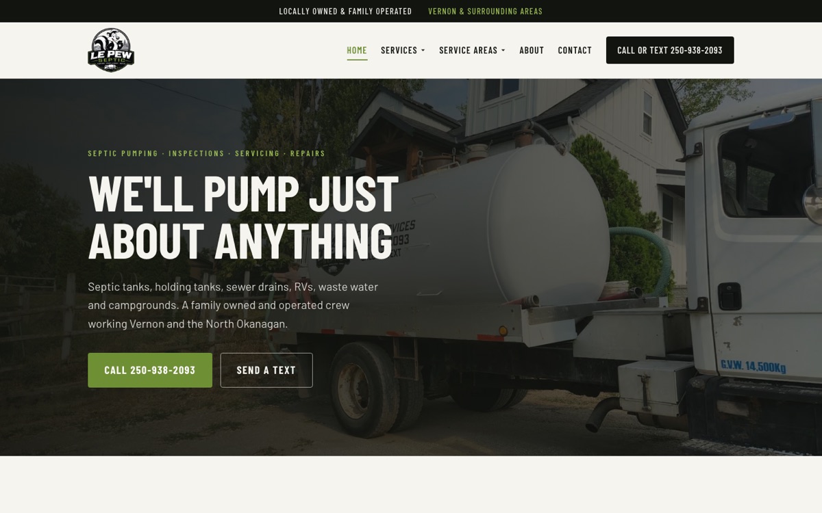 Le Pew Septic homepage